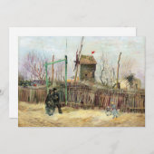 ビンセント・ヴァン・ゴッホ – モンマルトルの通りシーン サンキューカード (正面/裏面)