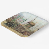 ビンセント・ヴァン・ゴッホ – モンマルトルの通りシーン ペーパープレート (傾斜あり)