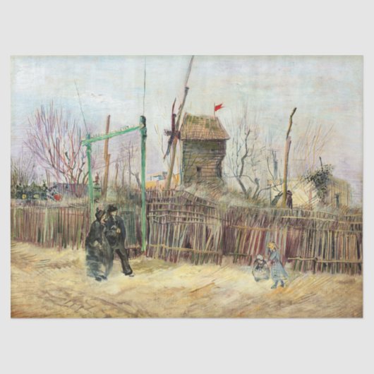 ビンセント・ヴァン・ゴッホ – モンマルトルの通りシーン 薄葉紙 (正面)