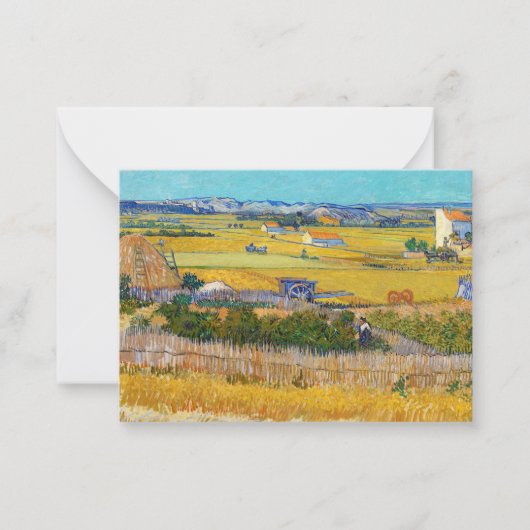 ビンセント・ヴァン・ゴッホ – ラクルで収穫 ノートカード (正面)