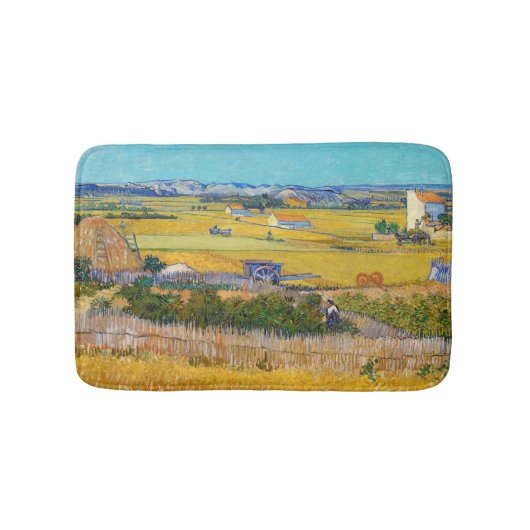 ビンセント・ヴァン・ゴッホ – ラクルで収穫 バスマット (正面)
