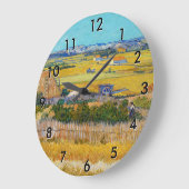 ビンセント・ヴァン・ゴッホ – ラクルで収穫 ラージ壁時計 (傾斜)