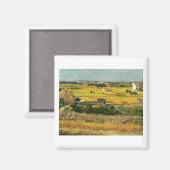 ビンセント・ヴァン・ゴッホ・ラ・クルで収穫 マグネット (正面/裏面)