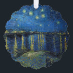 ビンセント・ヴァン・ゴッホ – ローネの星の夜 オーナメントカード<br><div class="desc">Starry Night Over the Rhone / Nuit etoilee sur le Rhone - Vincent van ゴッホ、Canvas油、1888、Arles</div>