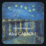 ビンセント・ヴァン・ゴッホ – ローネの星の夜 スクエアシール<br><div class="desc">Starry Night Over the Rhone / Nuit etoilee sur le Rhone - Vincent van ゴッホ、Canvas油、1888、Arles</div>