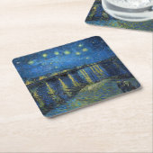 ビンセント・ヴァン・ゴッホ – ローネの星の夜 スクエアペーパーコースター (アングル)