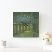 ビンセント・ヴァン・ゴッホ – ローネの星の夜 スクエア壁時計 (ホーム)