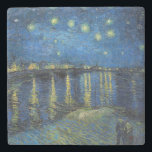 ビンセント・ヴァン・ゴッホ – ローネの星の夜 ストーンコースター<br><div class="desc">Starry Night Over the Rhone / Nuit etoilee sur le Rhone - Vincent van ゴッホ、Canvas油、1888、Arles</div>
