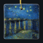 ビンセント・ヴァン・ゴッホ – ローネの星の夜 セラミックオーナメント<br><div class="desc">Starry Night Over the Rhone / Nuit etoilee sur le Rhone - Vincent van ゴッホ、Canvas油、1888、Arles</div>