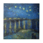 ビンセント・ヴァン・ゴッホ – ローネの星の夜 タイル<br><div class="desc">Starry Night Over the Rhone / Nuit etoilee sur le Rhone - Vincent van ゴッホ、Canvas油、1888、Arles</div>