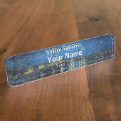 ビンセント・ヴァン・ゴッホ – ローネの星の夜 デスクネームプレート (側面)