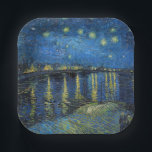 ビンセント・ヴァン・ゴッホ – ローネの星の夜 ペーパープレート<br><div class="desc">Starry Night Over the Rhone / Nuit etoilee sur le Rhone - Vincent van ゴッホ、Canvas油、1888、Arles</div>