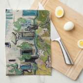 ビンセント・ヴァン・ゴッホ – 二つの姿を持つファームハウス キッチンタオル (四つ折り)