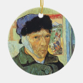ビンセント・ヴァン・ゴッホ – 包帯された耳と自己のポートレート セラミックオーナメント (正面)