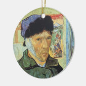 ビンセント・ヴァン・ゴッホ – 包帯された耳と自己のポートレート セラミックオーナメント (左)