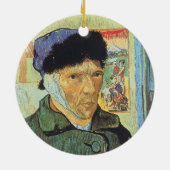ビンセント・ヴァン・ゴッホ – 包帯された耳と自己のポートレート セラミックオーナメント (裏面)