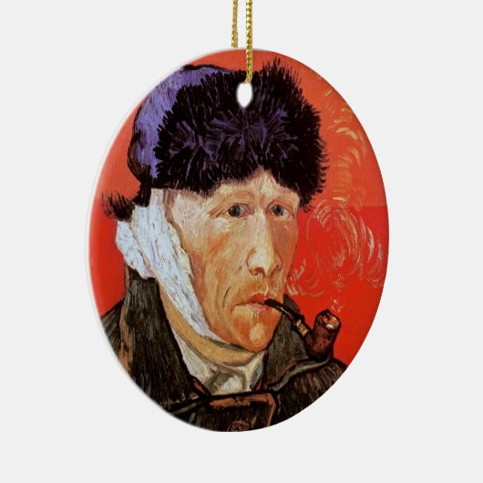 ビンセント・ヴァン・ゴッホ – 包帯された耳を持つセルフポートレート セラミックオーナメント (右)