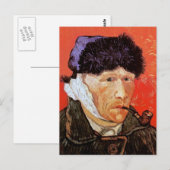 ビンセント・ヴァン・ゴッホ – 包帯された耳を持つセルフポートレート ポストカード (正面/裏面)