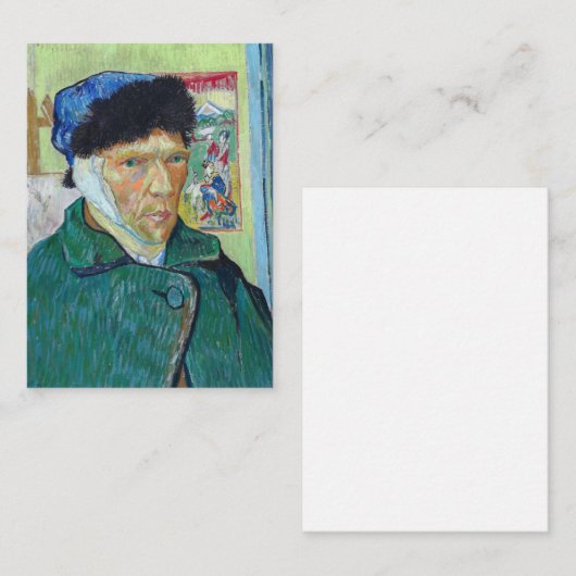 ビンセント・ヴァン・ゴッホ – 包帯された耳を持つ自己の肖像画 ノートカード (正面/裏面)