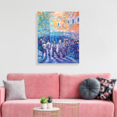 ビンセント・ヴァン・ゴッホ – 囚人の歩くザラウンド キャンバスプリント (インサイチュ (リビング))