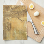 ビンセント・ヴァン・ゴッホ – 大工の庭と洗濯物 キッチンタオル (四つ折り)