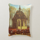 ビンセント・ヴァン・ゴッホ – 教会の人々を集めるNuenenのチャペル アクセントクッション (裏面(縦))