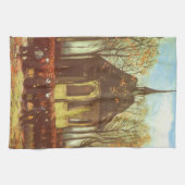 ビンセント・ヴァン・ゴッホ – 教会の人々を集めるNuenenのチャペル キッチンタオル (横)