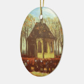 ビンセント・ヴァン・ゴッホ – 教会の人々を集めるNuenenのチャペル セラミックオーナメント (左)