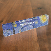 ビンセント・ヴァン・ゴッホ – 星空の夜 デスクネームプレート (側面)