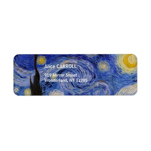 ビンセント・ヴァン・ゴッホ – 星空の夜 ラベル (正面)