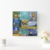 ビンセント・ヴァン・ゴッホ-最高傑作パッチワーク スクエア壁時計 (ホーム)