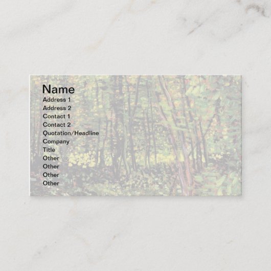 ビンセント・ヴァン・ゴッホ – 木と低成長ファインアート 名刺 (正面)