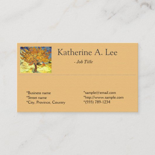 ビンセント・ヴァン・ゴッホ・桑の木 名刺 (正面)