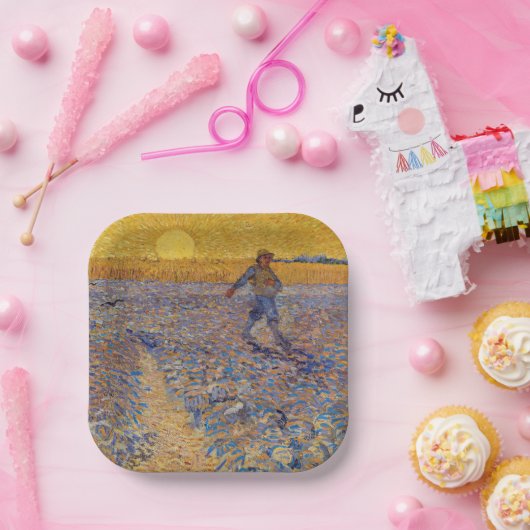 ビンセント・ヴァン・ゴッホ – 沈み込み太陽のソワー ペーパープレート (パーティー)