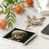 ビンセント・ヴァン・ゴッホ – 燃えるタバコのスカル キーホルダー (側面)