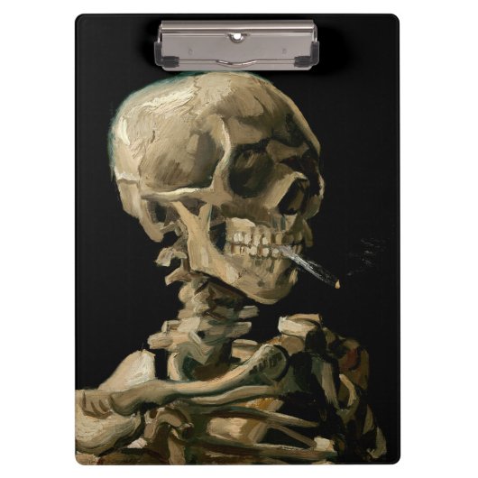 ビンセント・ヴァン・ゴッホ – 燃えるタバコのスカル クリップボード (正面)