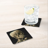 ビンセント・ヴァン・ゴッホ – 燃えるタバコのスカル スクエアペーパーコースター (インサイチュ)