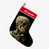 ビンセント・ヴァン・ゴッホ – 燃えるタバコのスカル スモールクリスマスストッキング (正面 (吊り時))
