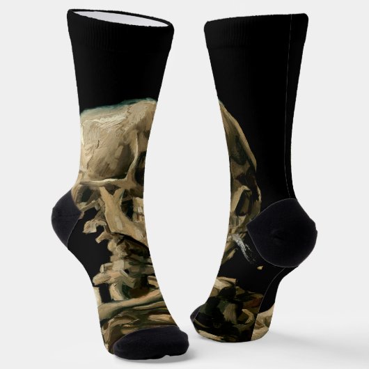 ビンセント・ヴァン・ゴッホ – 燃えるタバコのスカル ソックス (傾斜あり)