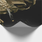 ビンセント・ヴァン・ゴッホ – 燃えるタバコのスカル ラッピングペーパー (角)