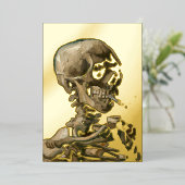 ビンセント・ヴァン・ゴッホ – 燃えるタバコのスカル 箔シーズンカード (立ち正面)