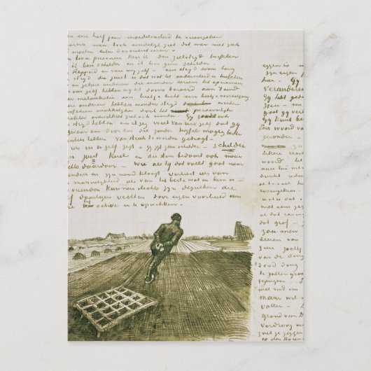 ビンセント・ヴァン・ゴッホ |男が引っ張り傷を負う ポストカード (正面)