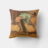 ビンセント・ヴァン・ゴッホ – 男は棒またはスペードを持ち込む クッション (裏面)