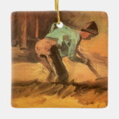 ビンセント・ヴァン・ゴッホ – 男は棒またはスペードを持ち込む セラミックオーナメント (正面)