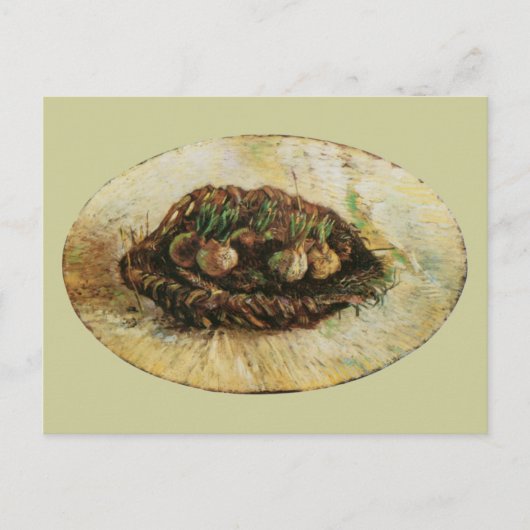 ビンセント・ヴァン・ゴッホ、発芽する球根のバスケット ポストカード (正面)