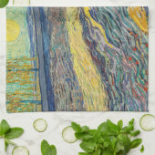 ビンセント・ヴァン・ゴッホ – 耕作農家のあるフィールド キッチンタオル (折り畳み)