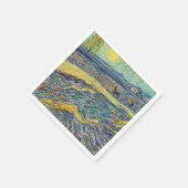 ビンセント・ヴァン・ゴッホ – 耕作農家のあるフィールド スタンダードカクテルナプキン (角)