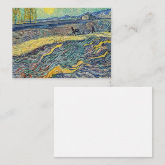 ビンセント・ヴァン・ゴッホ – 耕作農家のあるフィールド ノートカード (正面/裏面)