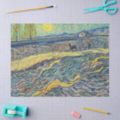 ビンセント・ヴァン・ゴッホ – 耕作農家のあるフィールド 薄葉紙 (クラフト)