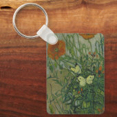 ビンセント・ヴァン・ゴッホ – 蝶とポピー キーホルダー (正面)
